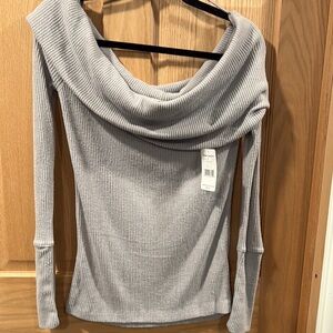 We The Free Gray Size LgOff-the-Shoulder Sweater NWT
